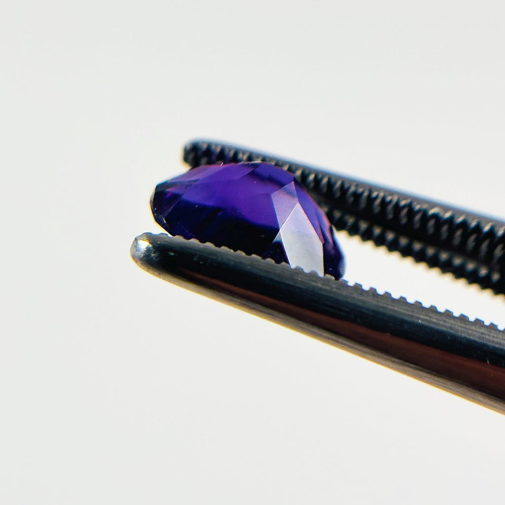 African Purple Amethyst 8x6x3.8 Facet Oval 2.2 Carat Extra Fine AA