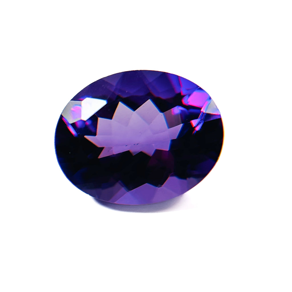 African Purple Amethyst 10x8x5 Facet Oval 2.4 Carat Extra Fine AA