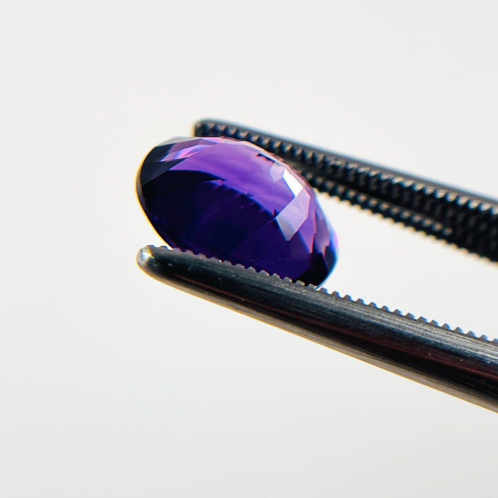 African Purple Amethyst 10x8x5 Facet Oval 2.4 Carat Extra Fine AA