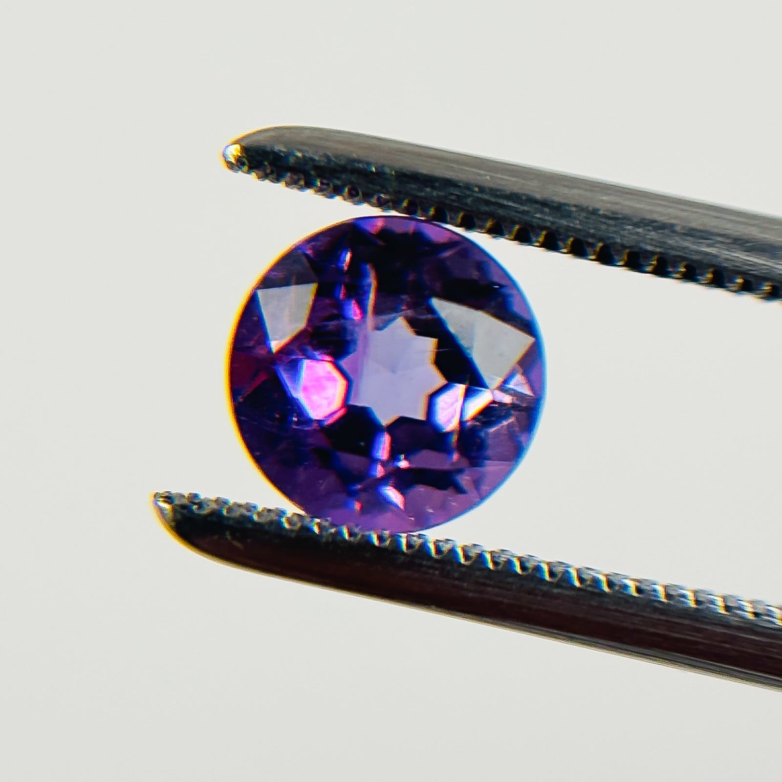 African Purple Amethyst 6x6x4 Facet Round 0.75 Carat Extra Fine AA