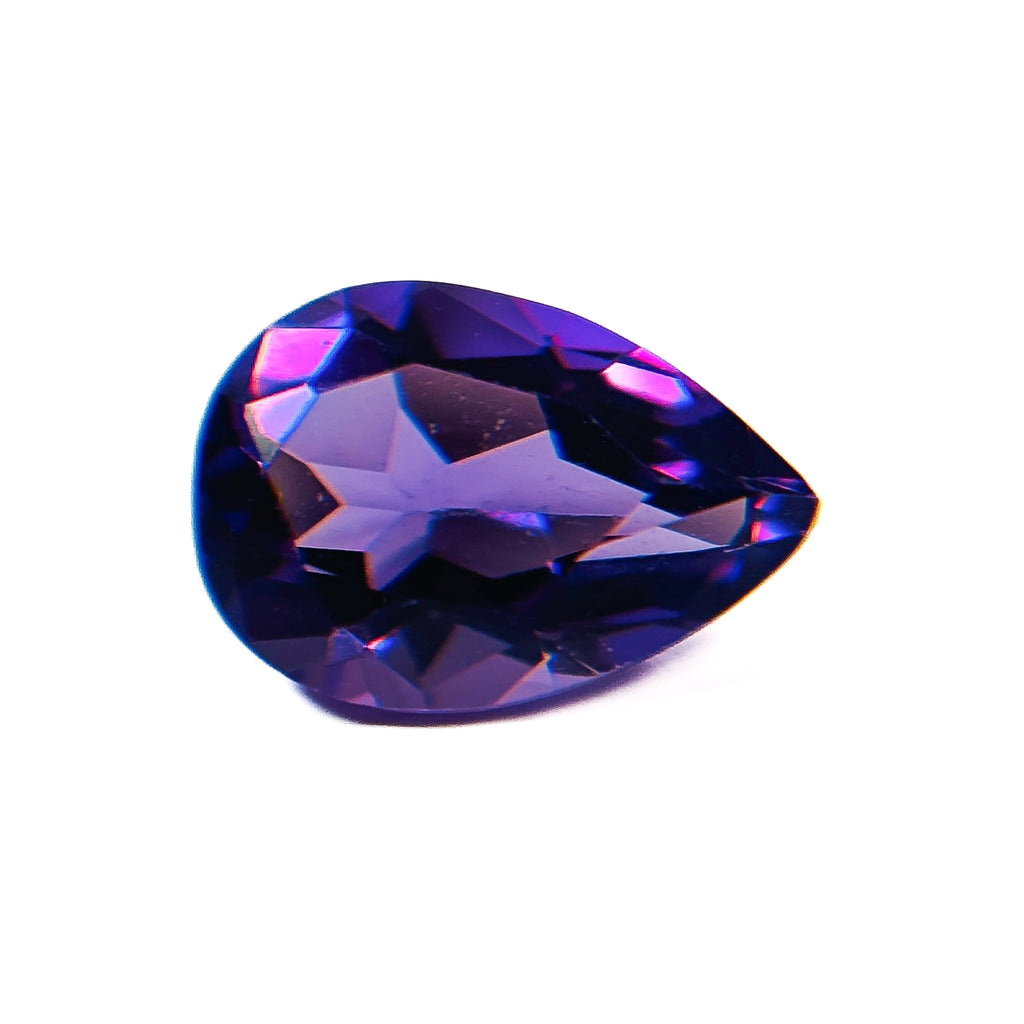 African Purple Amethyst 10x7x5 Facet Pear 1.90 Carat Extra Fine AA
