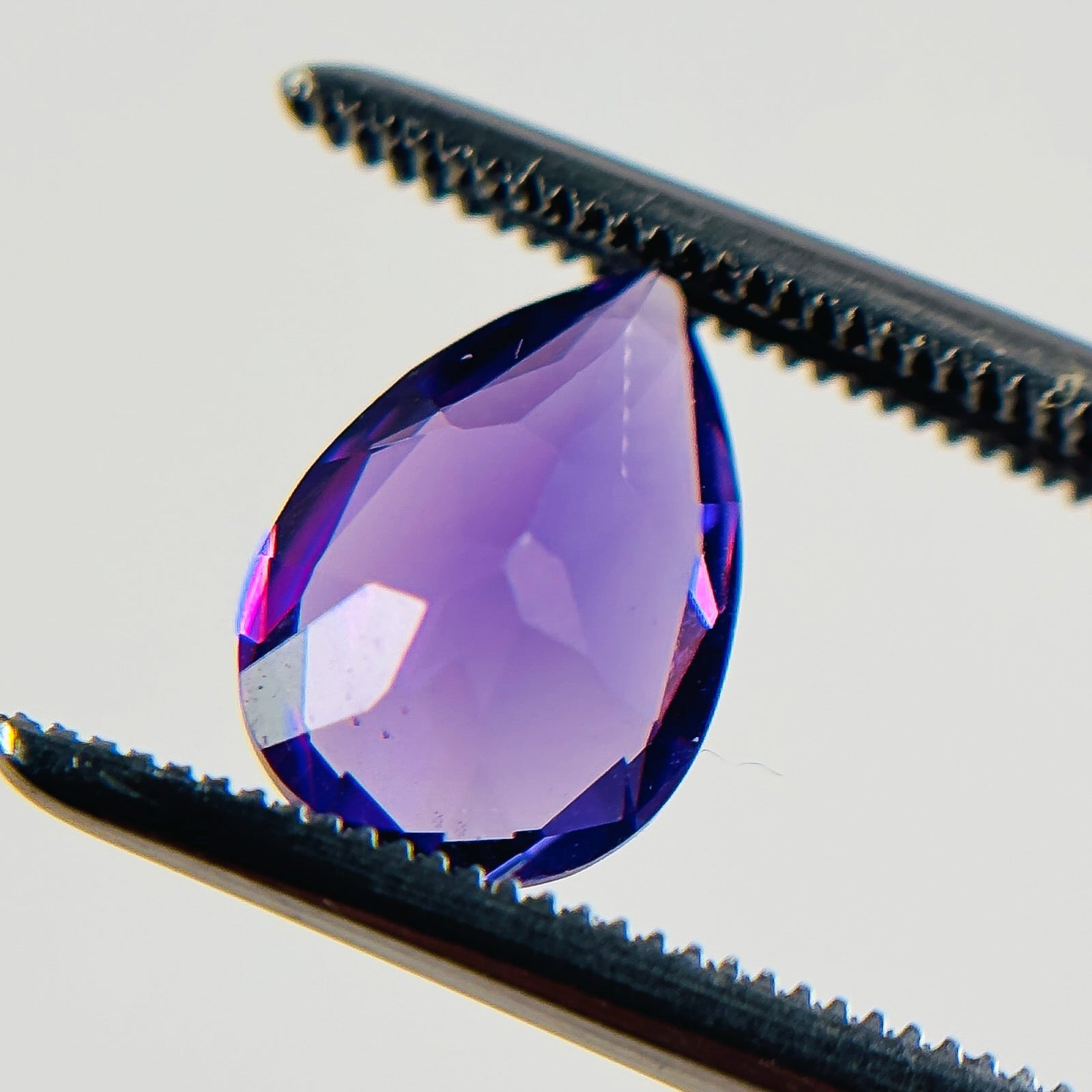 African Purple Amethyst 10x7x5 Facet Pear 1.90 Carat Extra Fine AA