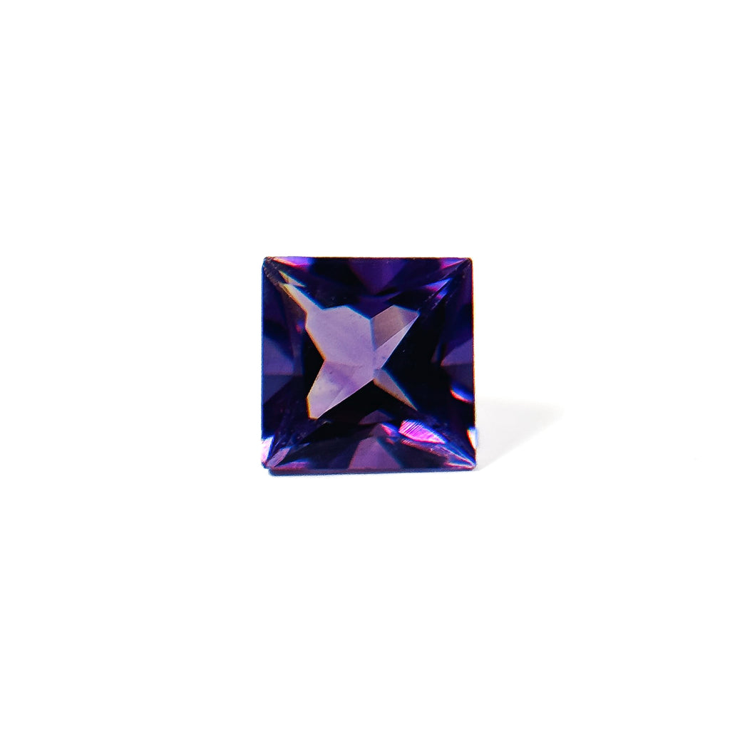 African Purple Amethyst 5X5X3.5 Facet Square 0.55 Carat Extra Fine AA