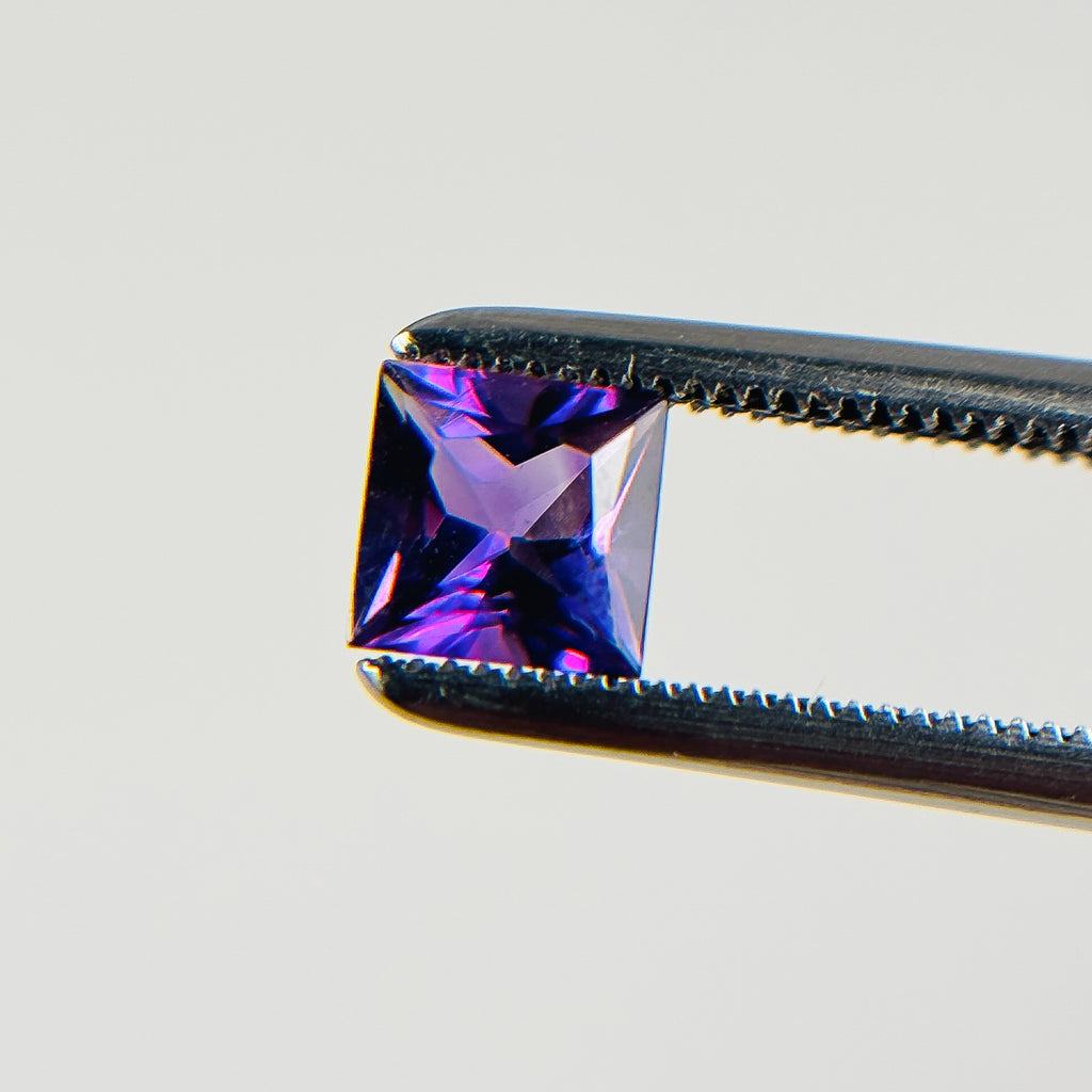 African Purple Amethyst 5X5X3.5 Facet Square 0.55 Carat Extra Fine AA