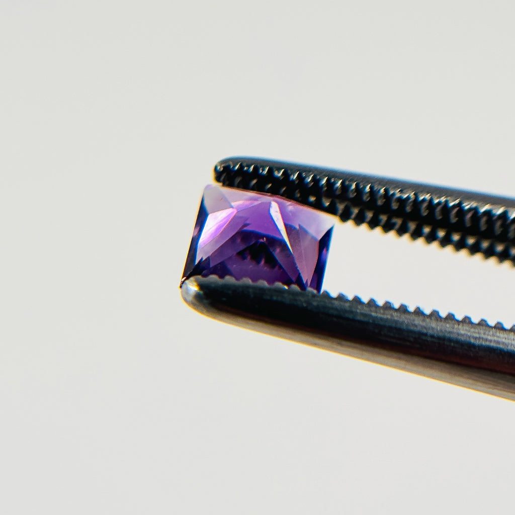 African Purple Amethyst 5X5X3.5 Facet Square 0.55 Carat Extra Fine AA