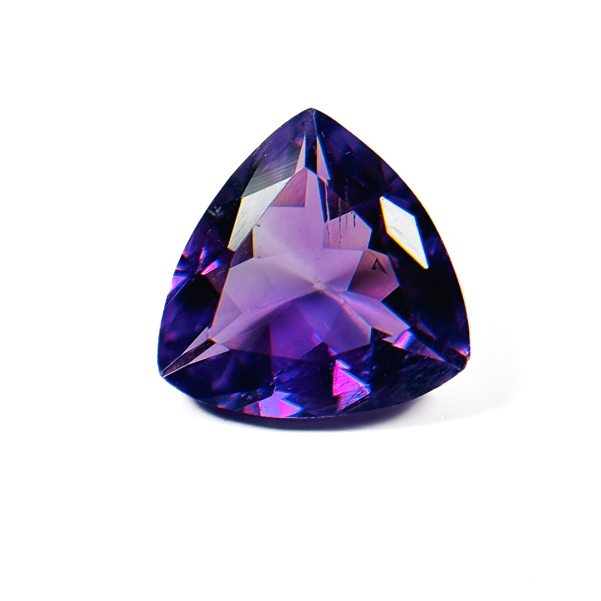 African Purple Amethyst 12x12x7.4 Facet Trillion 4.90 Carat Extra Fine AA