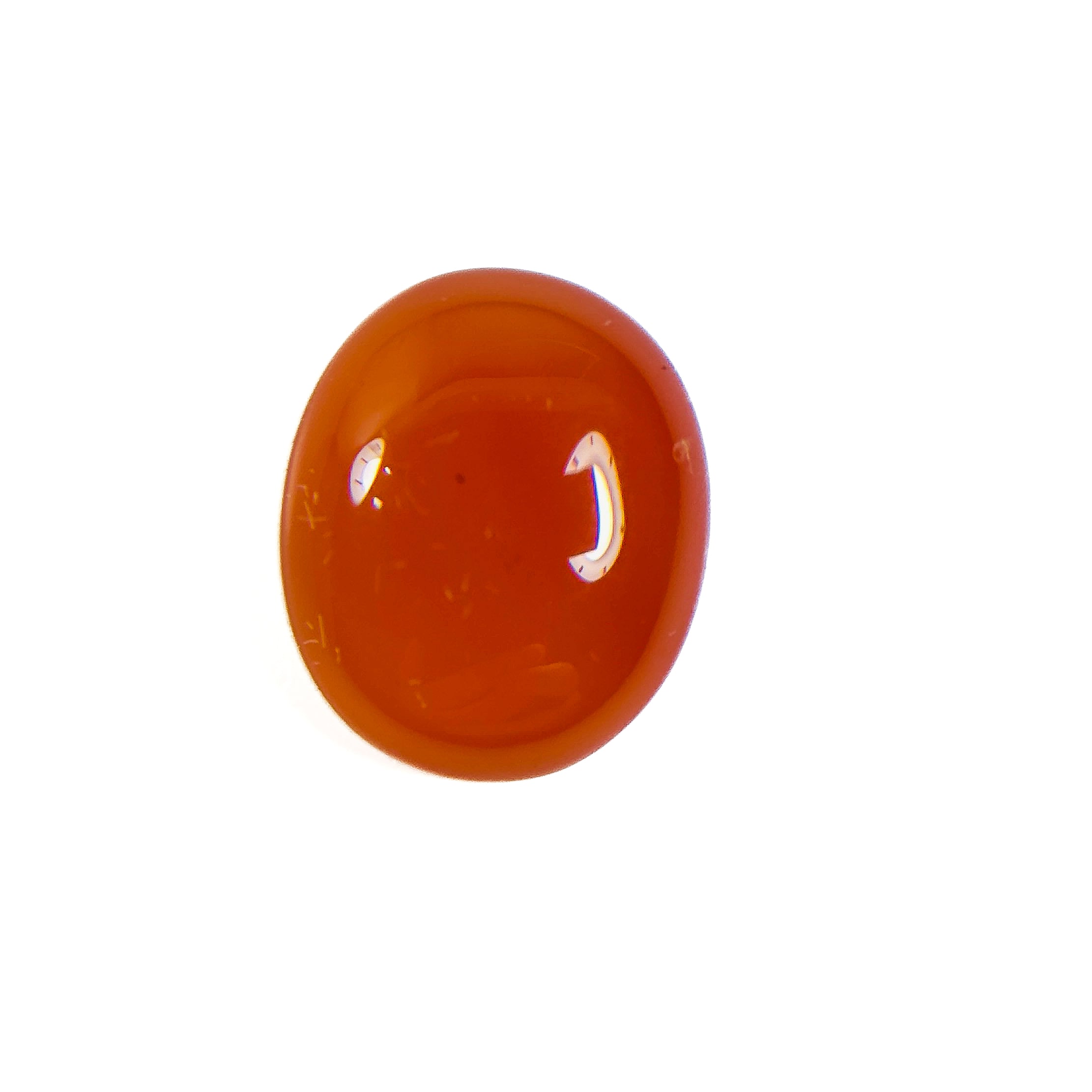 Red Orange Carnelian 12X10X4.5 Cabochon Oval 4.3 Carat