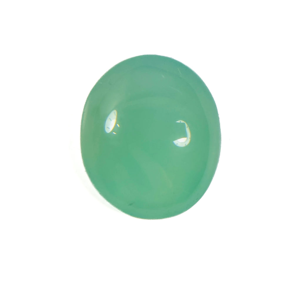 Green Chrysoprase 12X10X4.5 Cabochon Oval 4.4 Carat