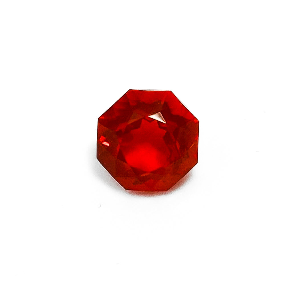 Mexican Fire Opal 6x6x5 Faceted Round 0.75 Carat