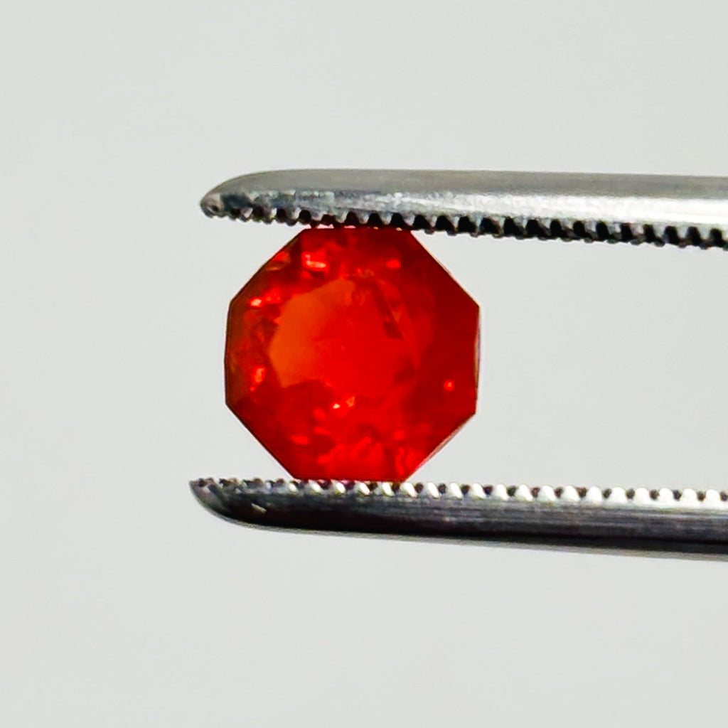 Mexican Fire Opal 6x6x5 Faceted Round 0.75 Carat