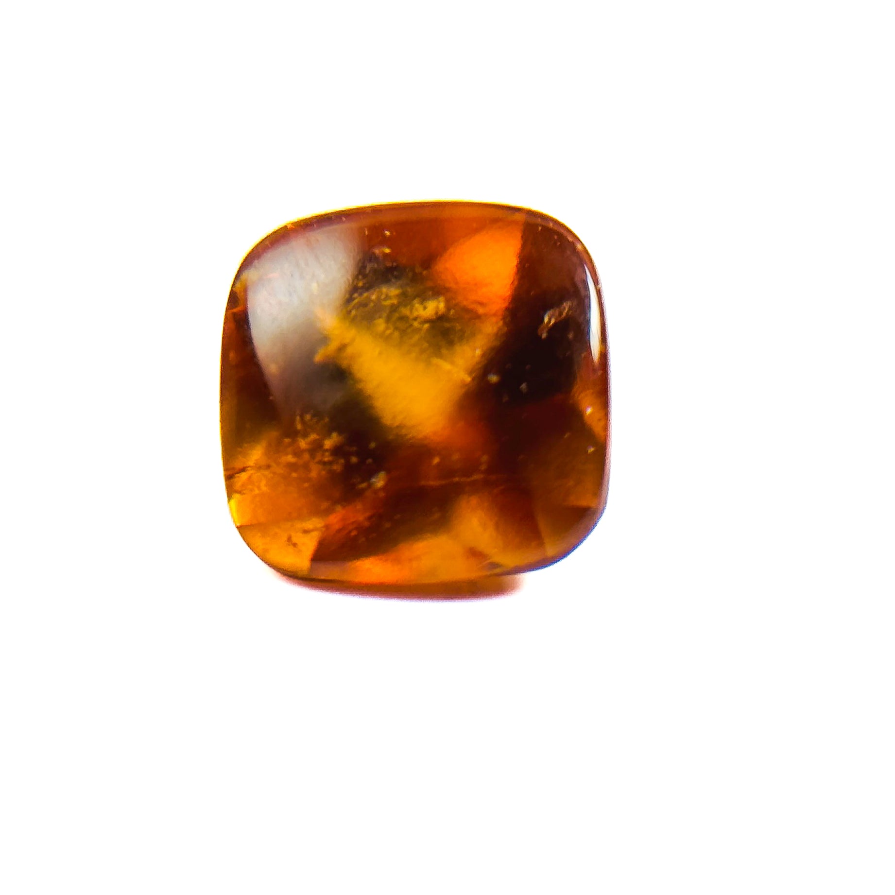Hessonite Orange Garnet 6x6x4 Buff top Square 1.10 Carat