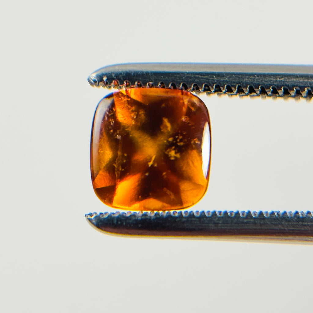 Hessonite Orange Garnet 6x6x4 Buff top Square 1.10 Carat