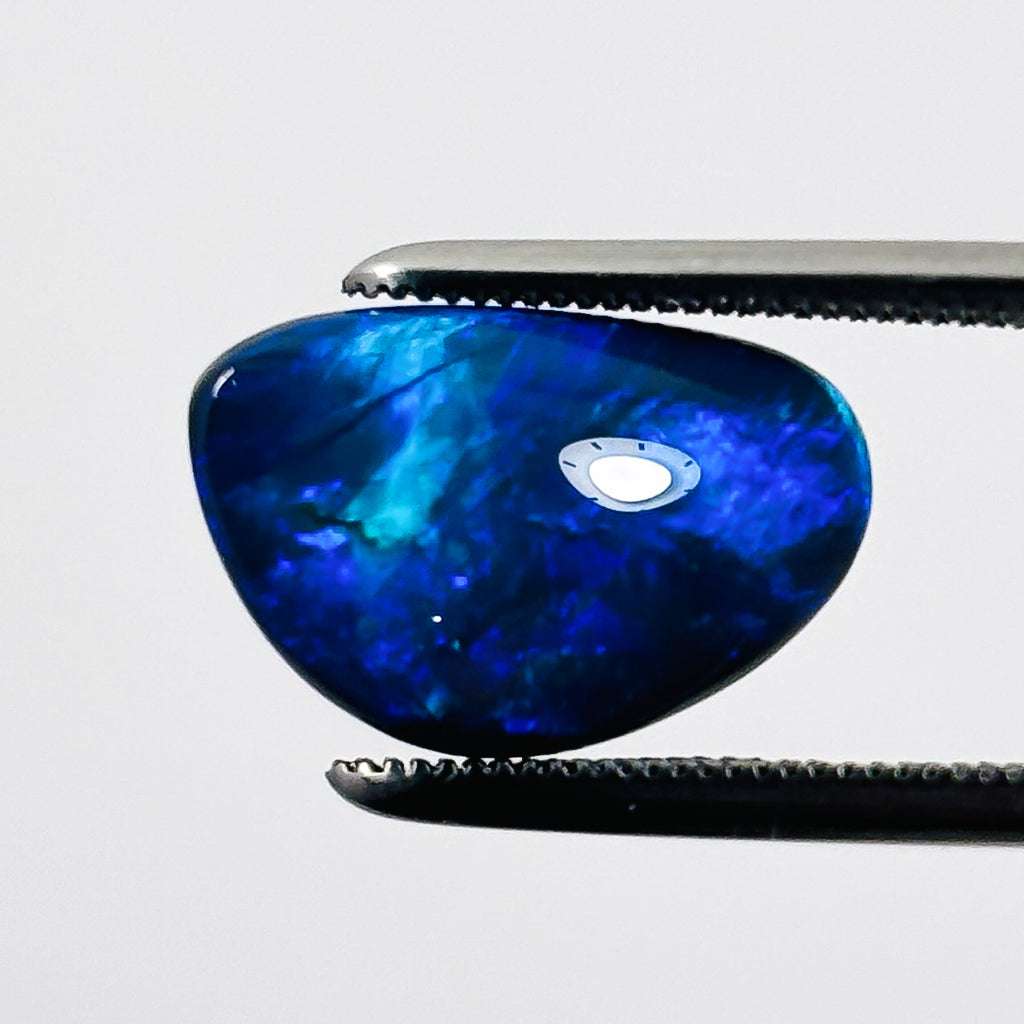 Black Opal Blue Green 14X9X4 Cabochon Freeform 3.05 Carat