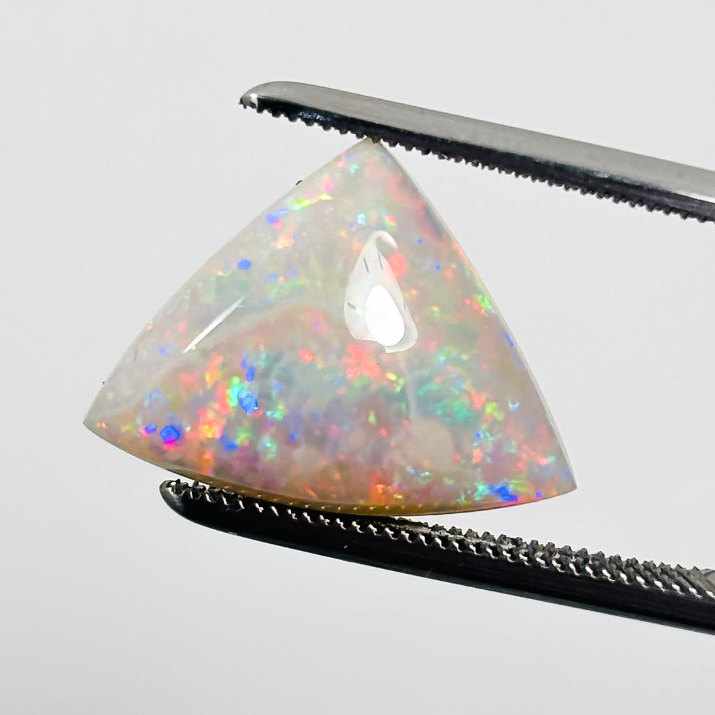 White Opal Red Multicolour 14x13x5 Cabochon Trillion 4.50 Carat