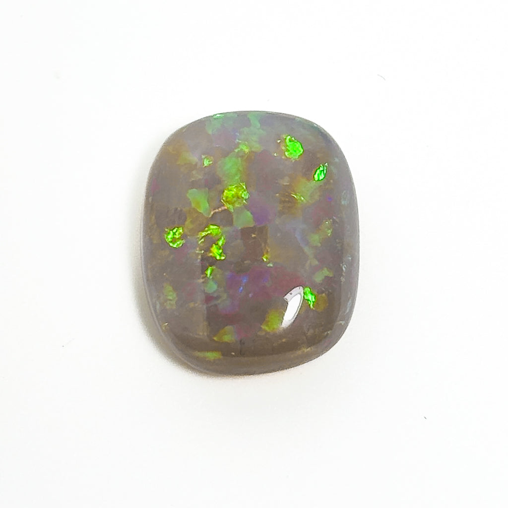 Dark Opal Green Multicolour 12x10x5 Cabochon Cushion 4.90 Carat