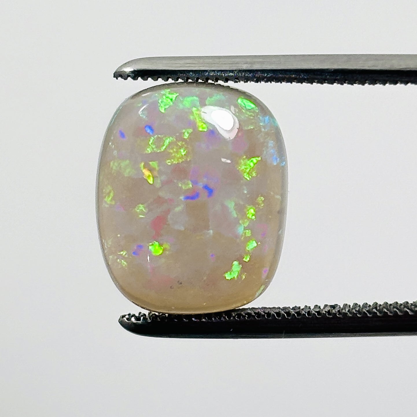 Dark Opal Green Multicolour 12x10x5 Cabochon Cushion 4.90 Carat
