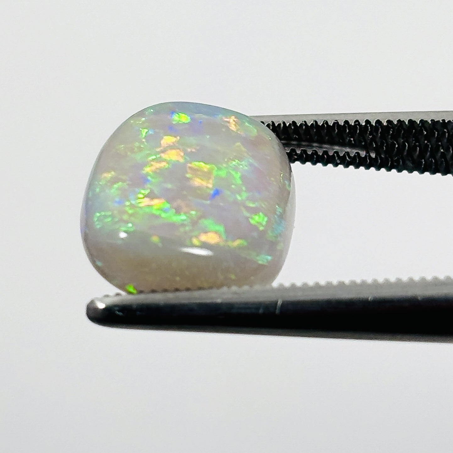 Dark Opal Green Multicolour 12x10x5 Cabochon Cushion 4.90 Carat