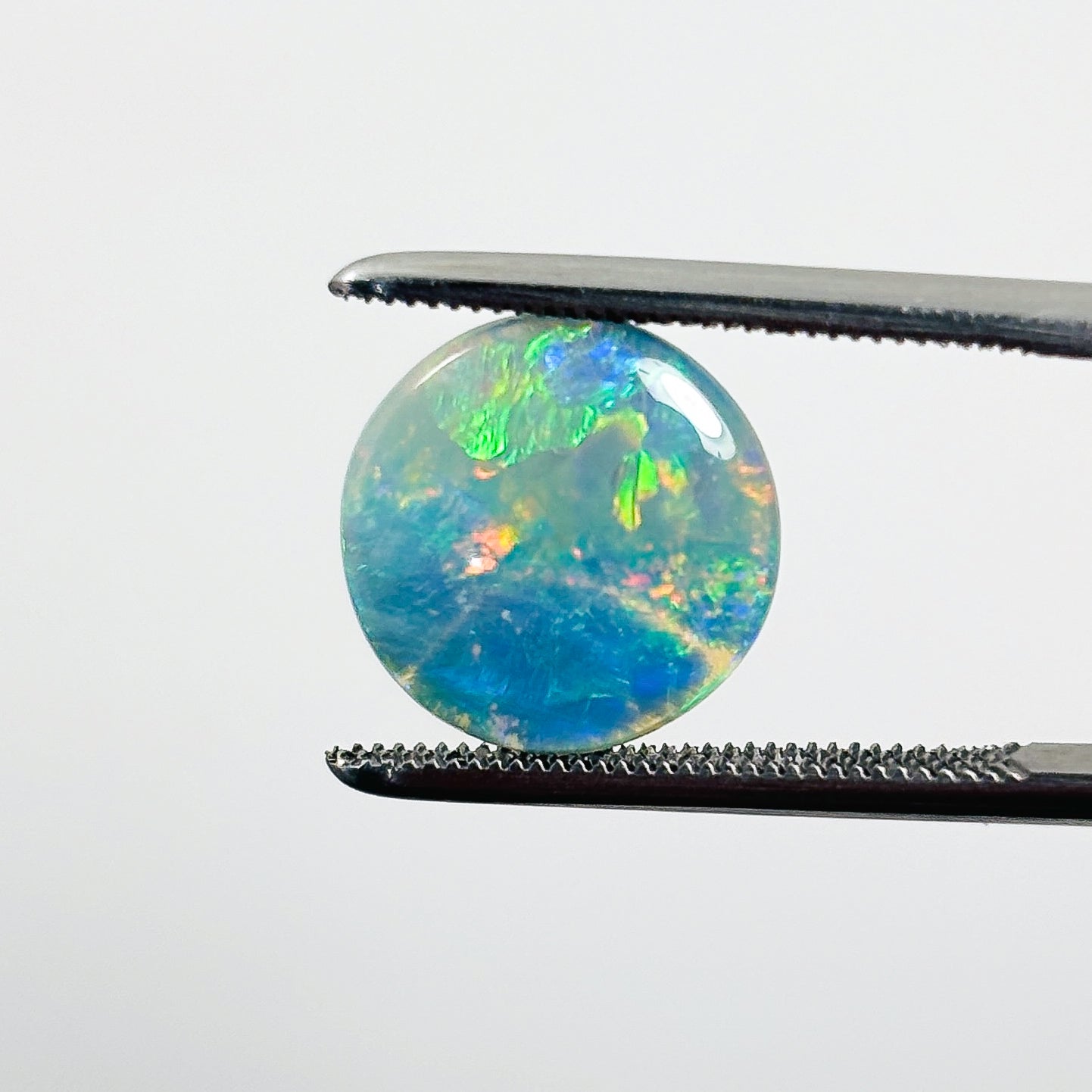 Crystal Opal Blue Multicolour 11.5x11.5x2 Cabochon Round 1.80 Carat