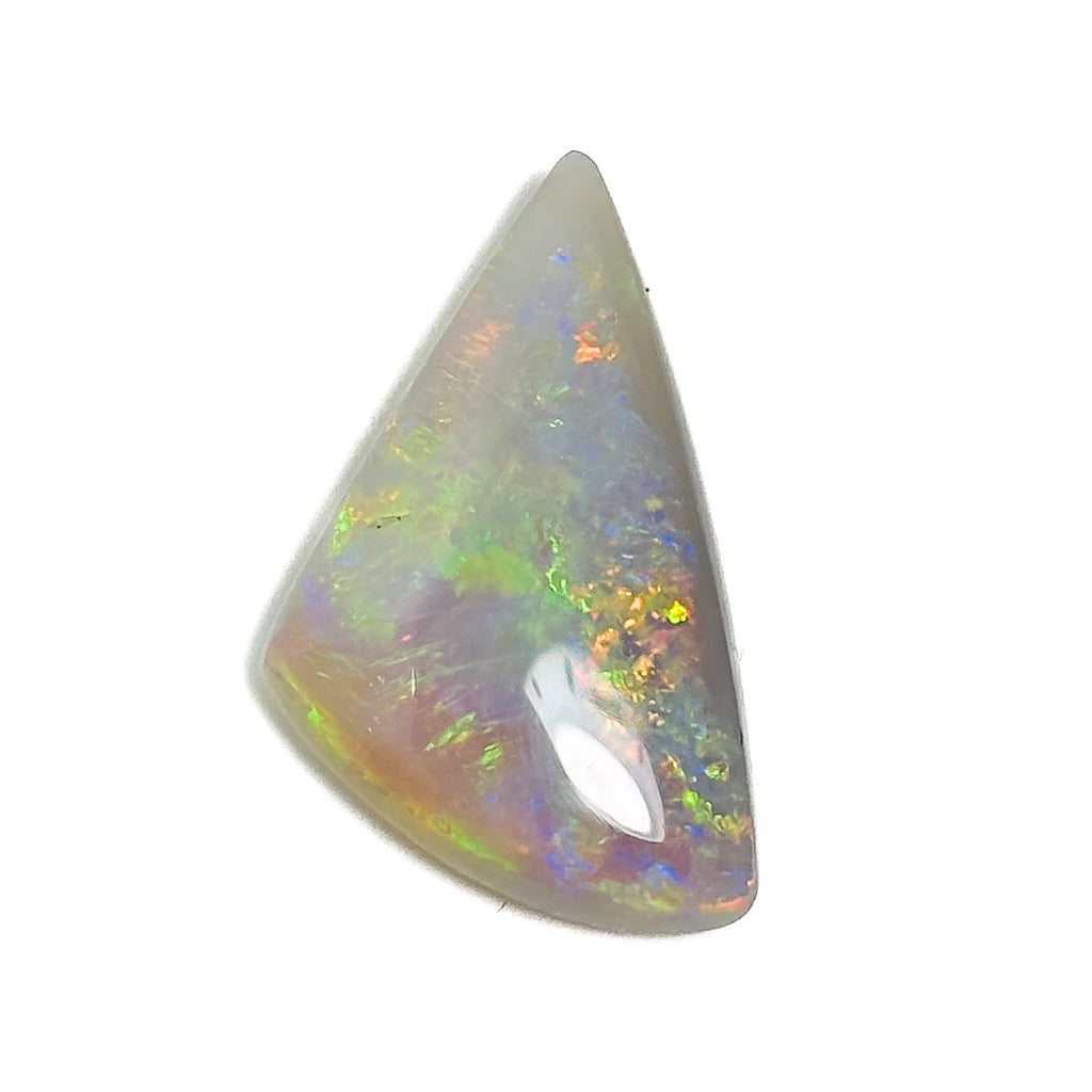 White Opal Red Multi 19x13x4.4 Cabochon Freeform 5.20 Carat