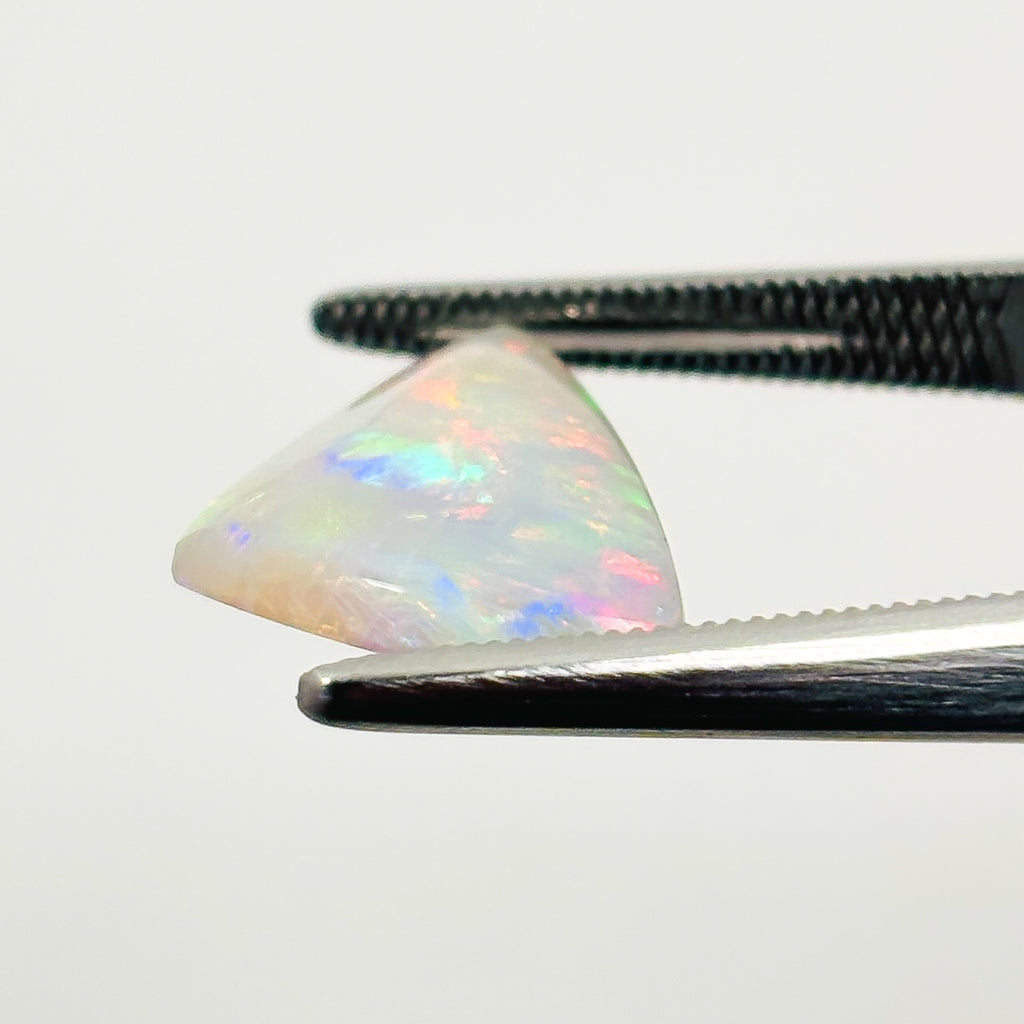 White Opal Red Multi 19x13x4.4 Cabochon Freeform 5.20 Carat