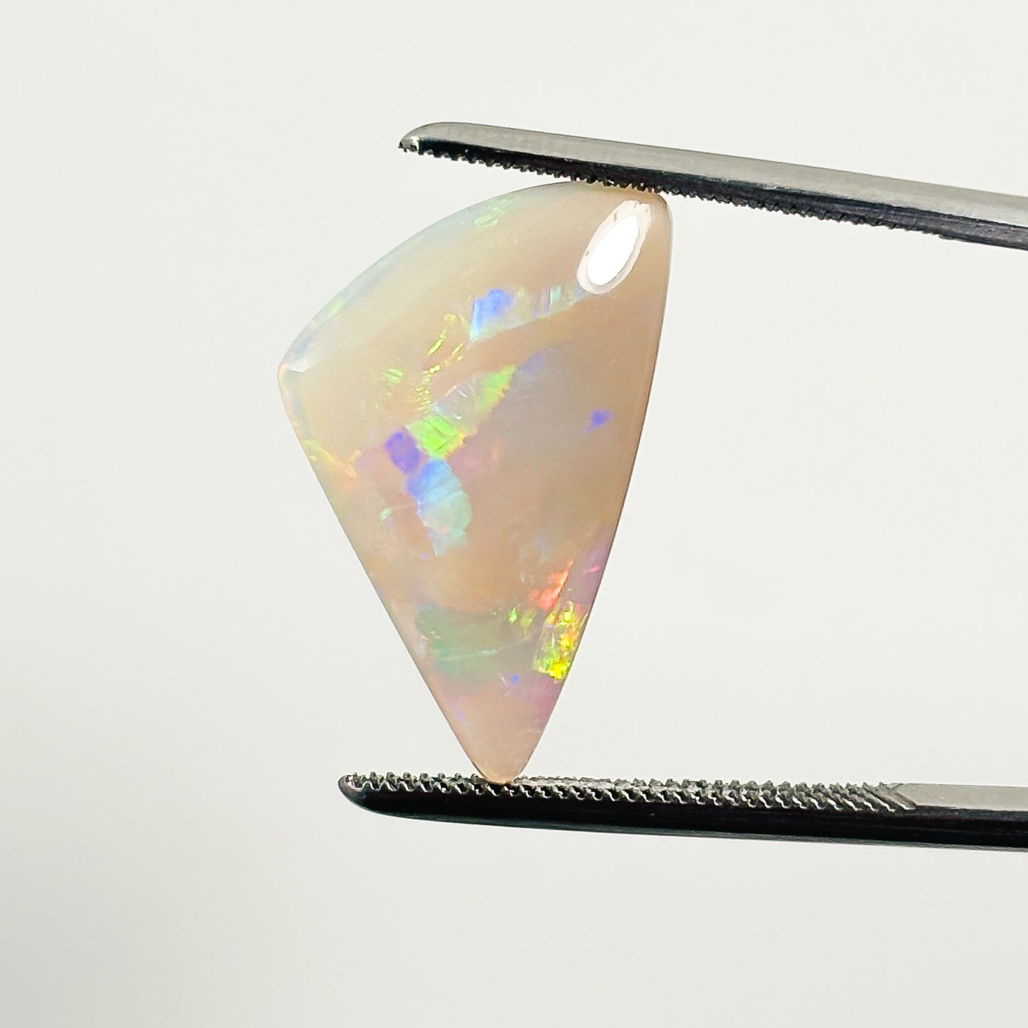 White Opal Red Multi 19x13x4.4 Cabochon Freeform 5.20 Carat