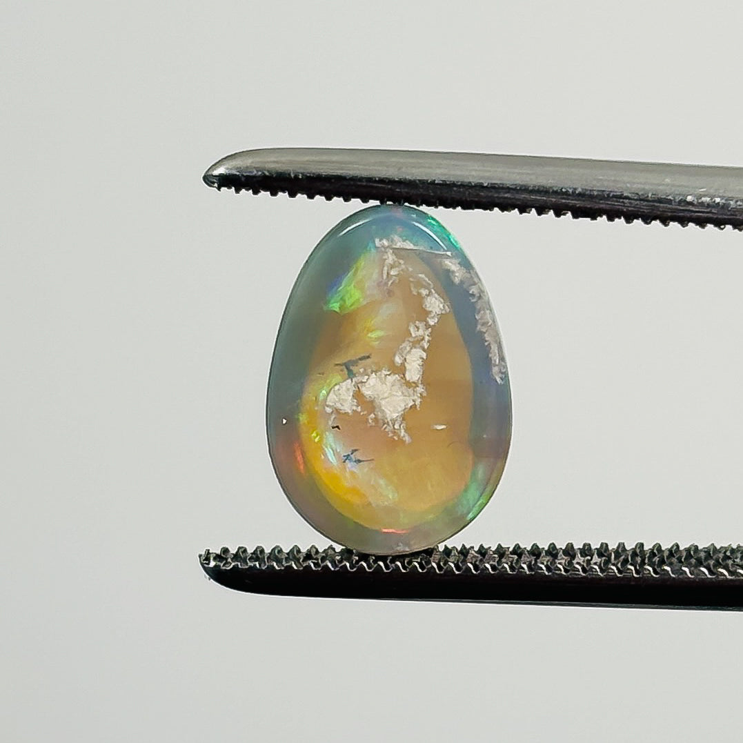 Crystal Opal Blue Green 11x8x4 Cabochon Pear 2.20 Carat
