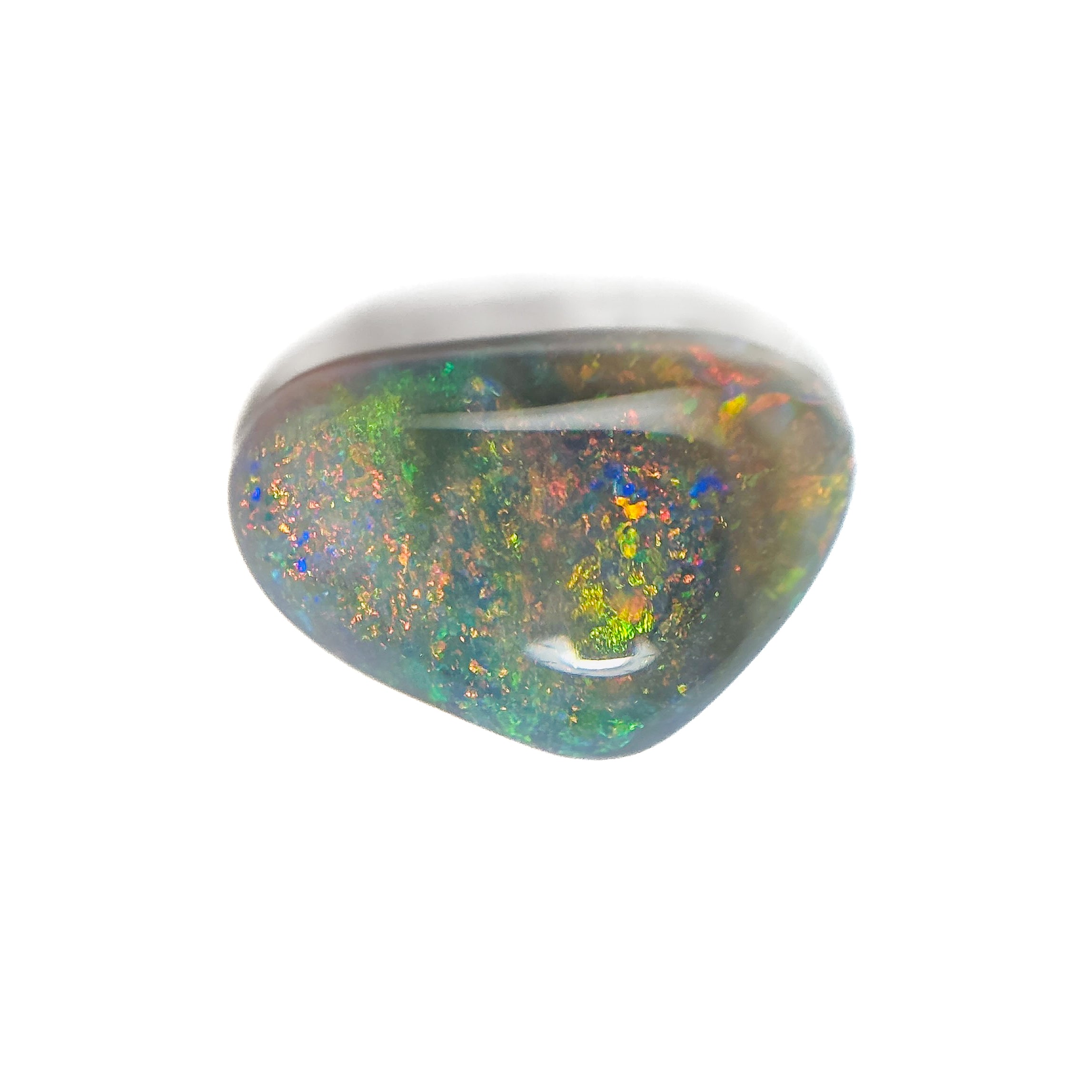 Semi Black Opal Multicolour 15x10x4.5 Cabochon Freeform 4.10 Carat