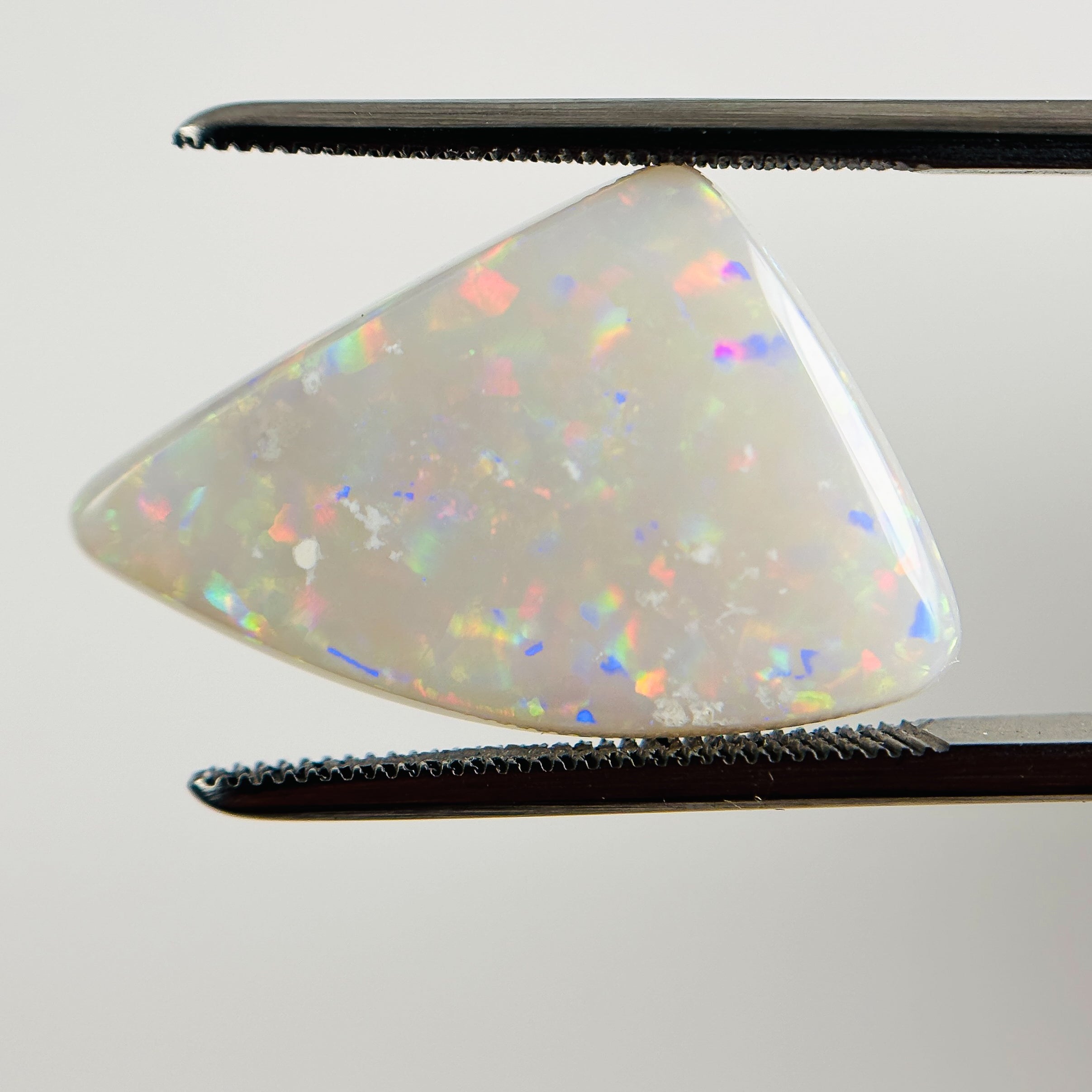 White Opal Multicolour 22x14x3 Cabochon Freeform 4.95 Carat