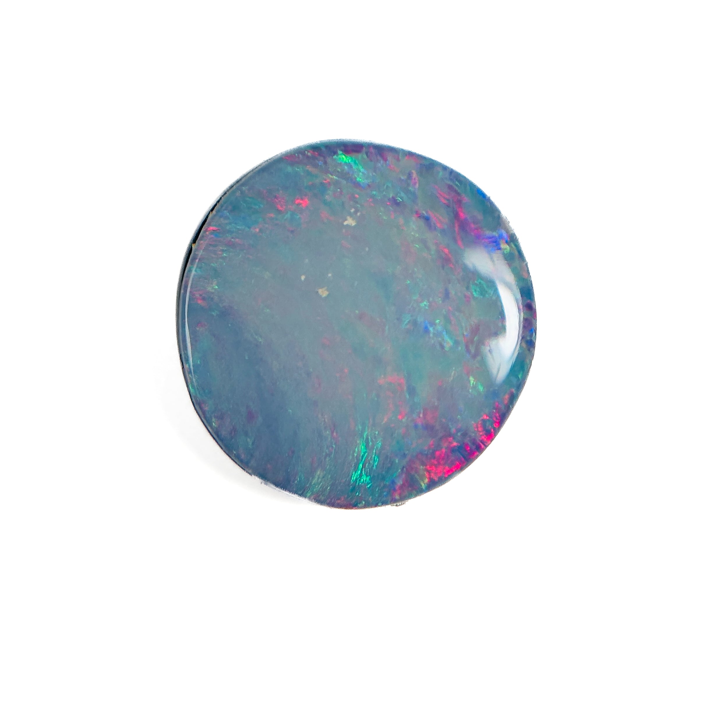 Doublet Opal Red Multi 16x16x5 Cabochon Round 8.40 Carat