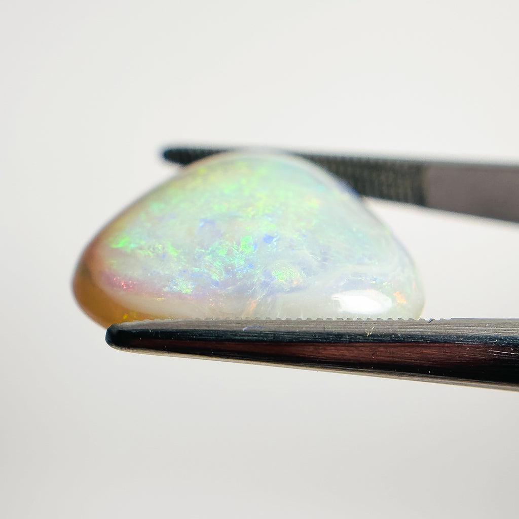 White Opal Green Multicolour 21x20x7 Cabochon Triangle 17.76 Carat