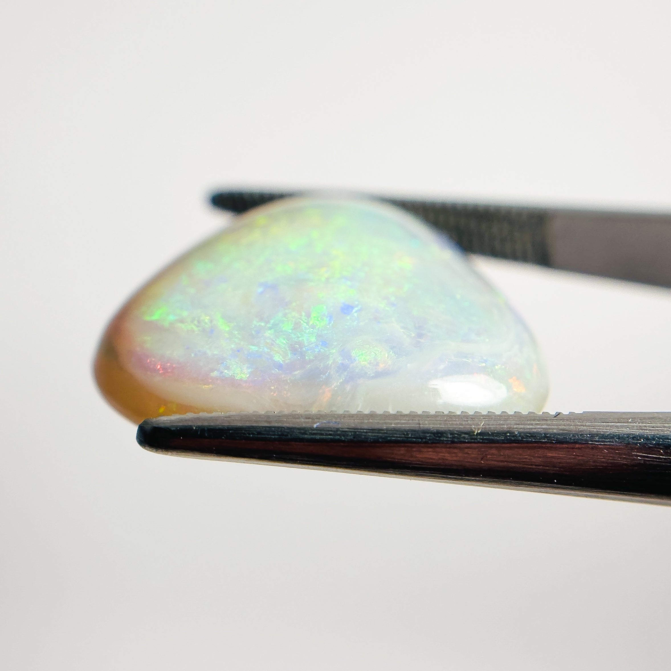 White Opal Green Multicolour 21x20x7 Cabochon Triangle 17.76 Carat