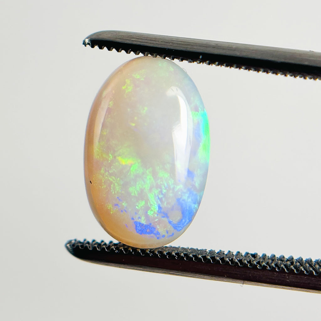 Semi Black Opal Green Blue 12x8x4.5 Cabochon Oval 2.80 Carat