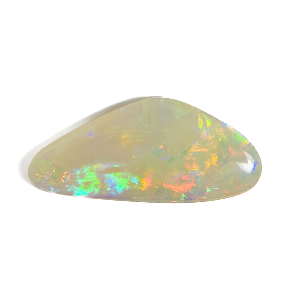 White Opal Multicolour 20x9.5x3 Cabochon Freeform 3.50 Carat