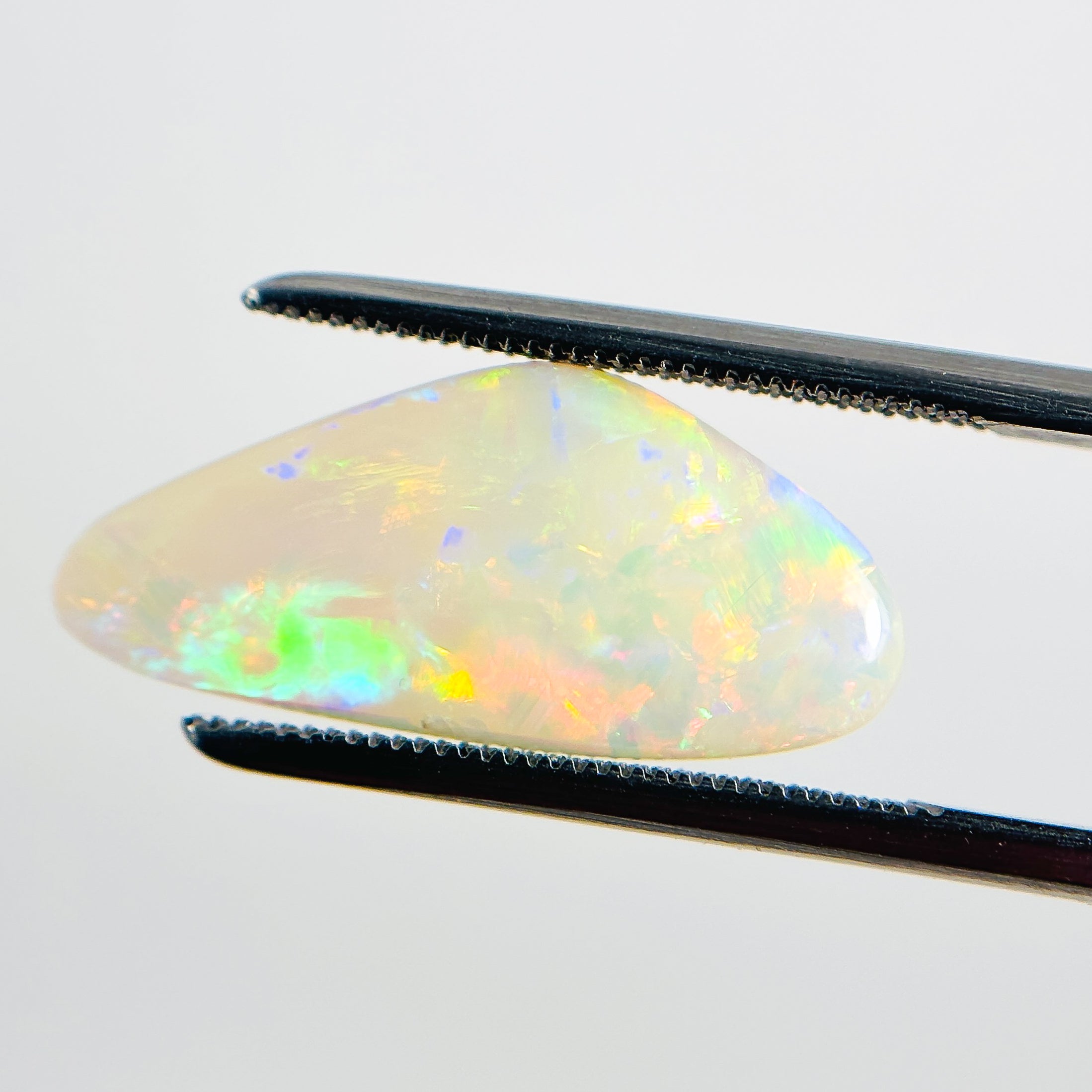 White Opal Multicolour 20x9.5x3 Cabochon Freeform 3.50 Carat