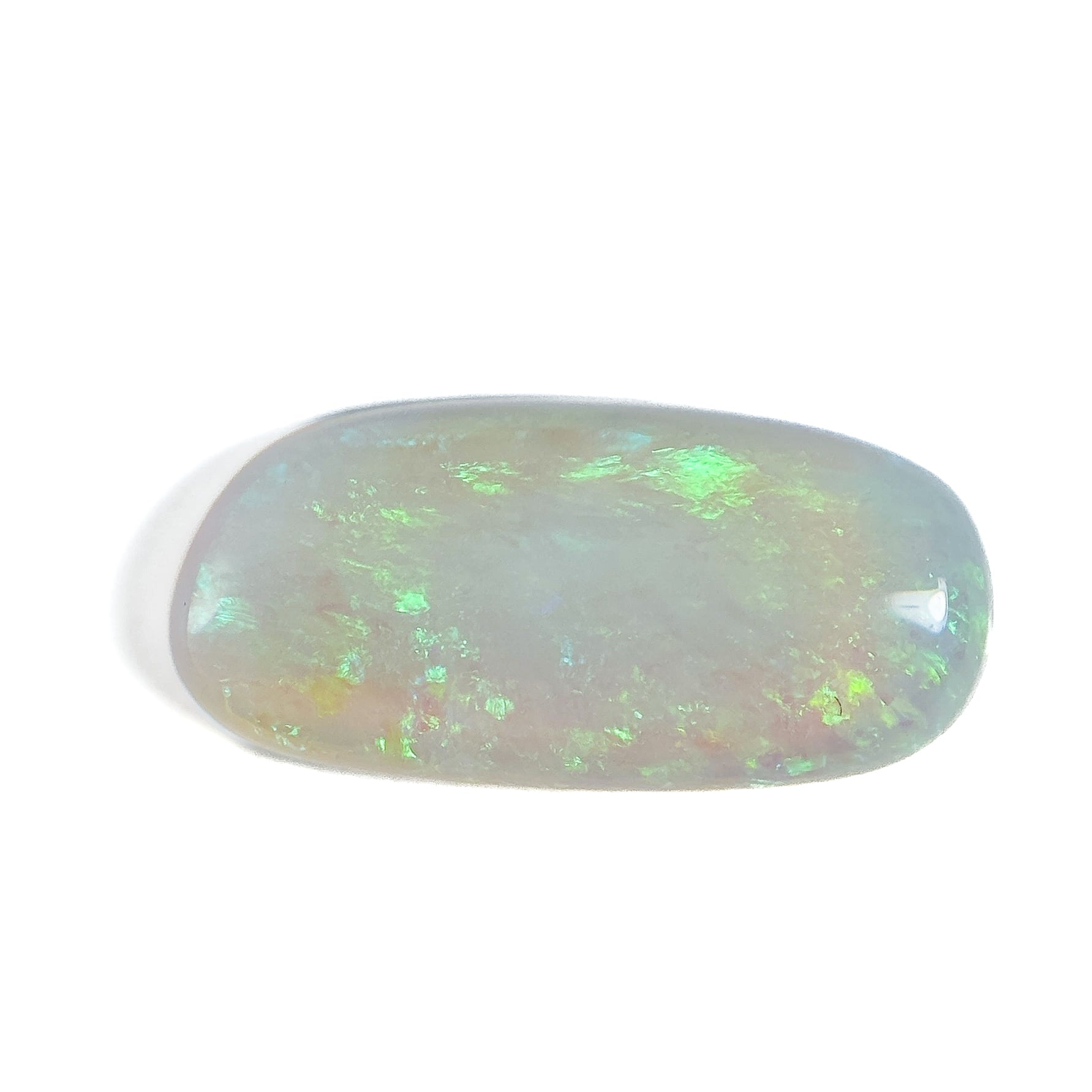 White Opal Green Blue 17x8x4 Cabochon Freeform 4.25 Carat