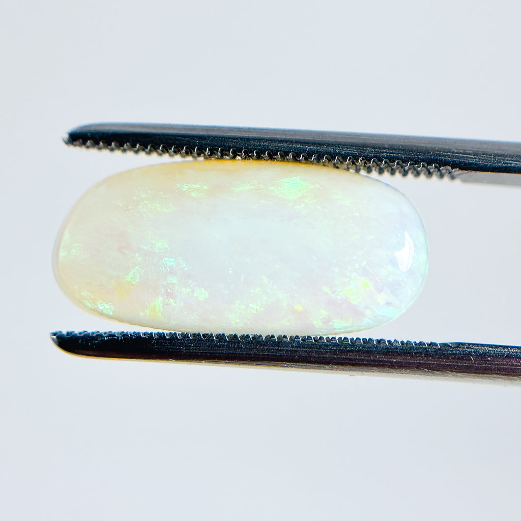 White Opal Green Blue 17x8x4 Cabochon Freeform 4.25 Carat