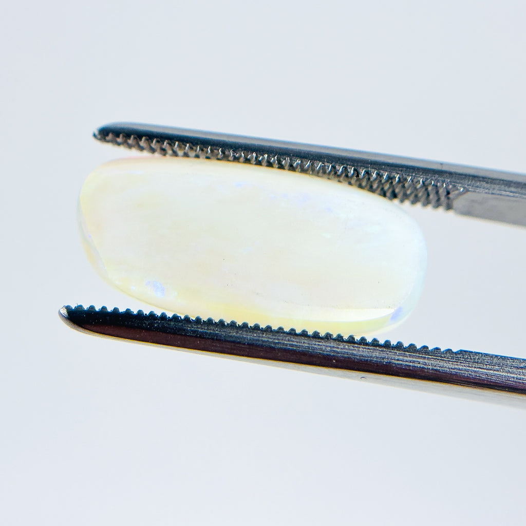 White Opal Green Blue 17x8x4 Cabochon Freeform 4.25 Carat