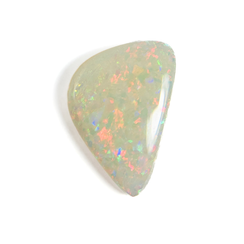 White Opal Multicolour 16x10.5x4 Cabochon Freeform 4.65 Carat