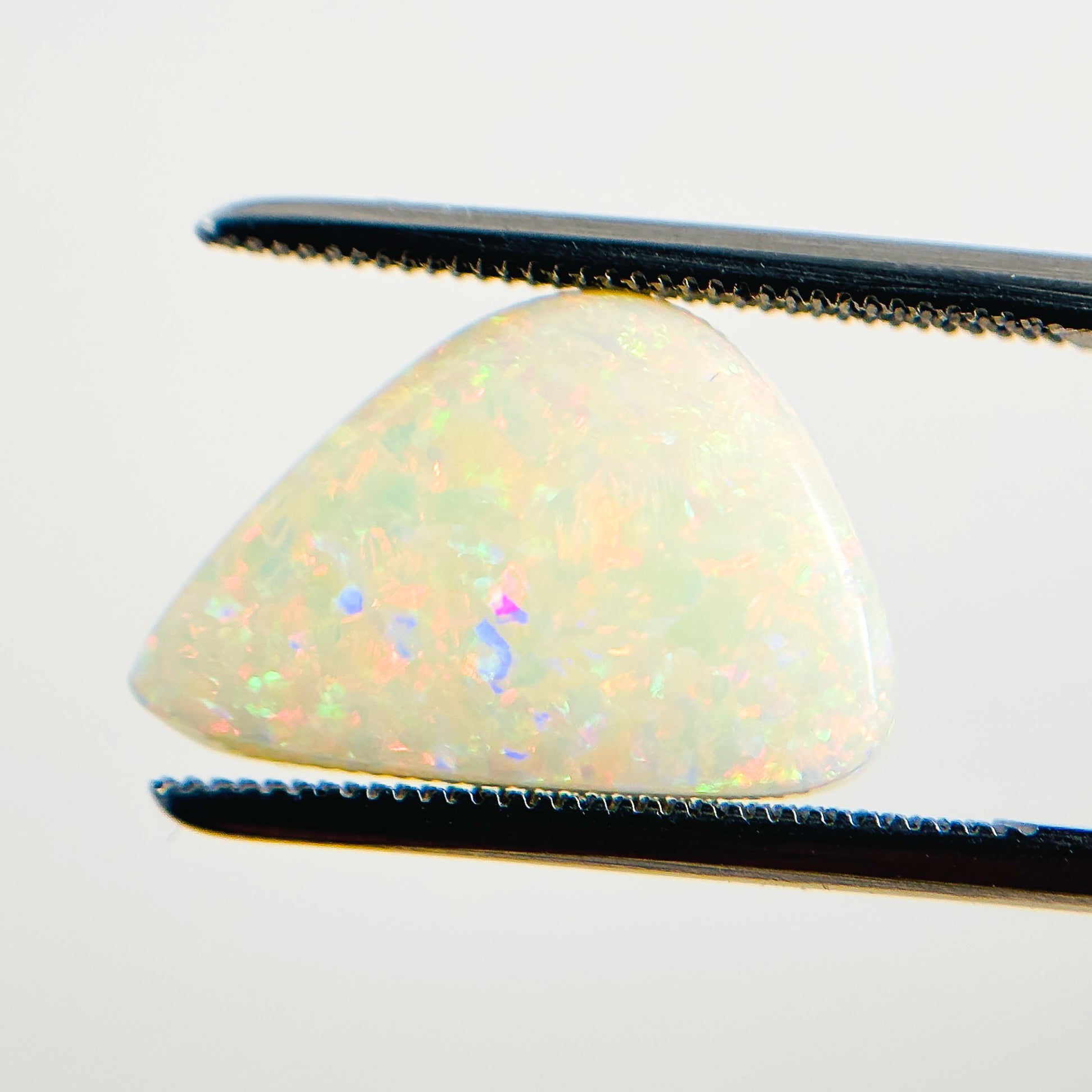 White Opal Multicolour 16x10.5x4 Cabochon Freeform 4.65 Carat