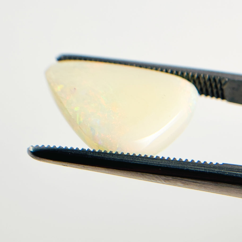 White Opal Multicolour 16x10.5x4 Cabochon Freeform 4.65 Carat