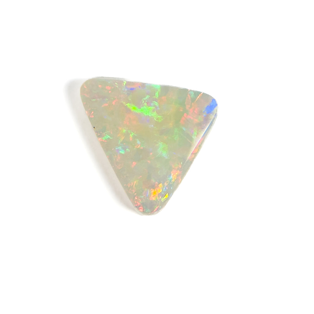 White Opal Red Multicolour 9.5x9x3 Cabochon Triangle 1.7 Carat