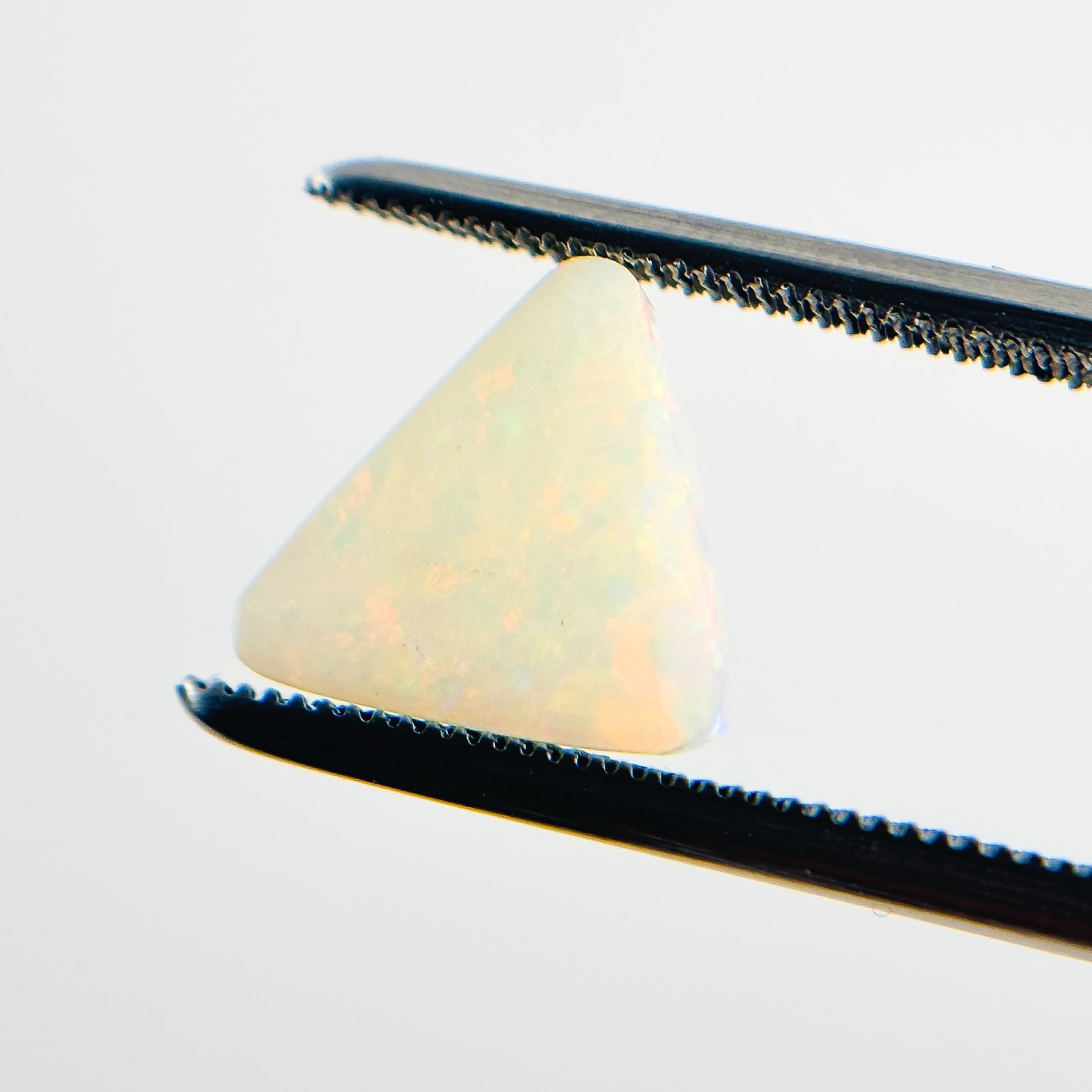 White Opal Red Multicolour 9.5x9x3 Cabochon Triangle 1.7 Carat