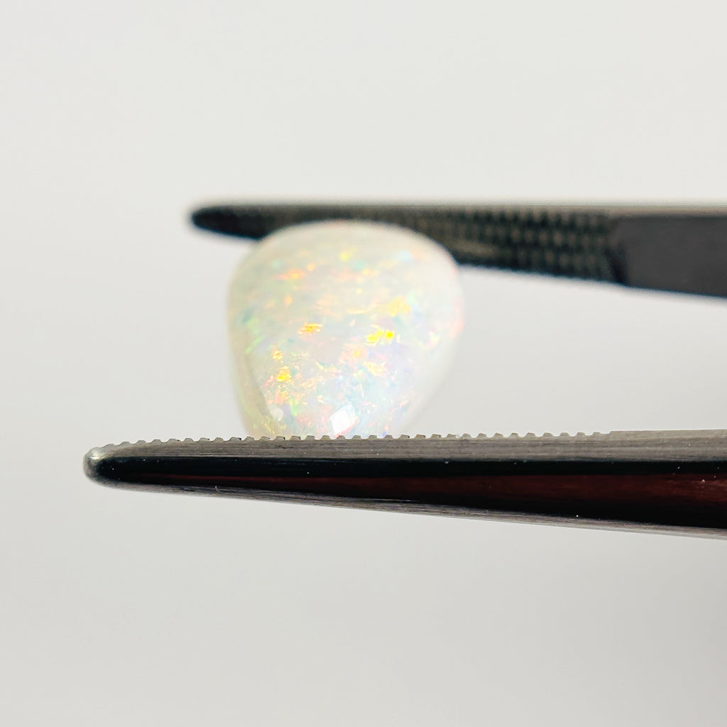 White Opal Multicolour 15x9x6 Cabochon Pear 5.05 Carat