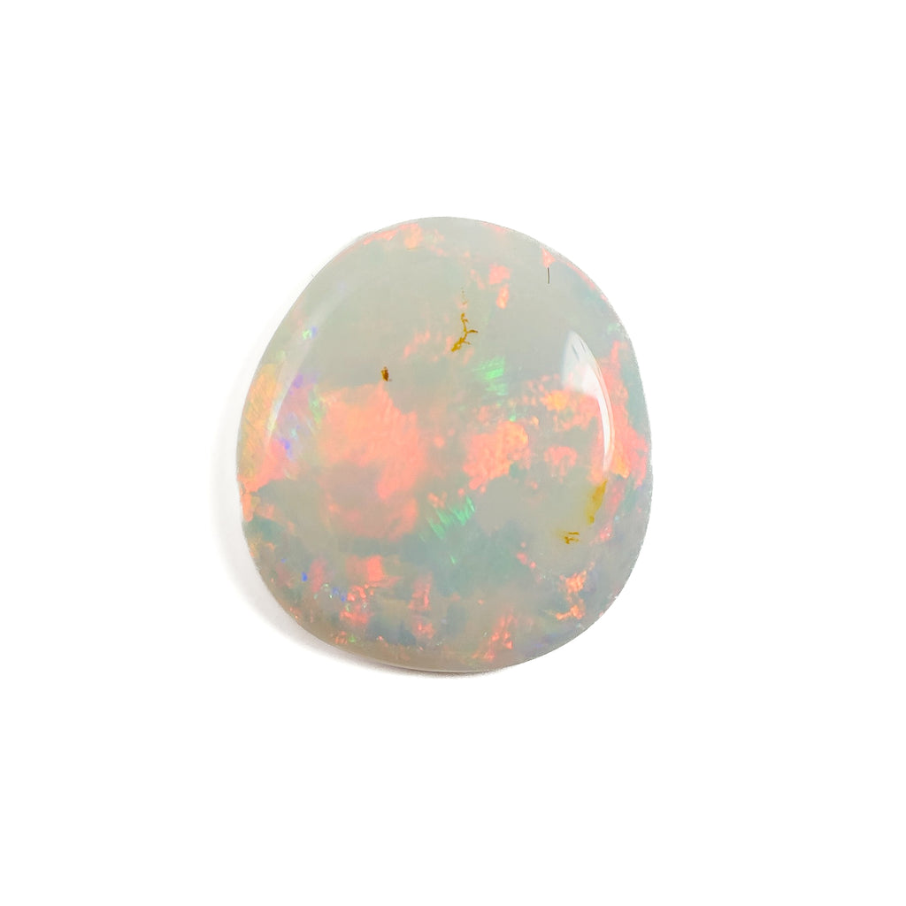 White Opal Red Multicolour 14x13x3 Cabochon Freeform 3.70 Carat