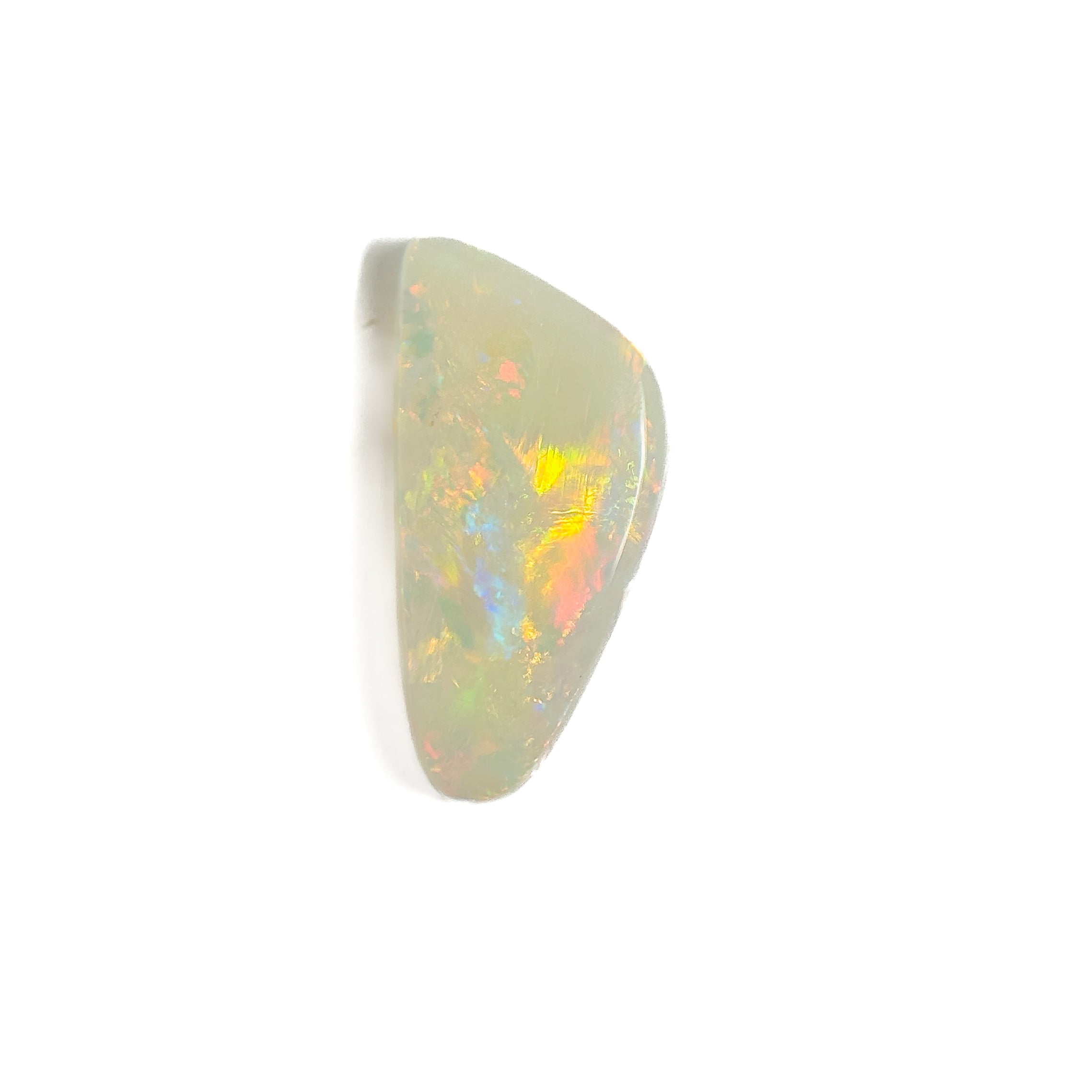 White Opal Multicolour 15.5x7.5x2.8 Cabochon Freeform 2.1 Carat