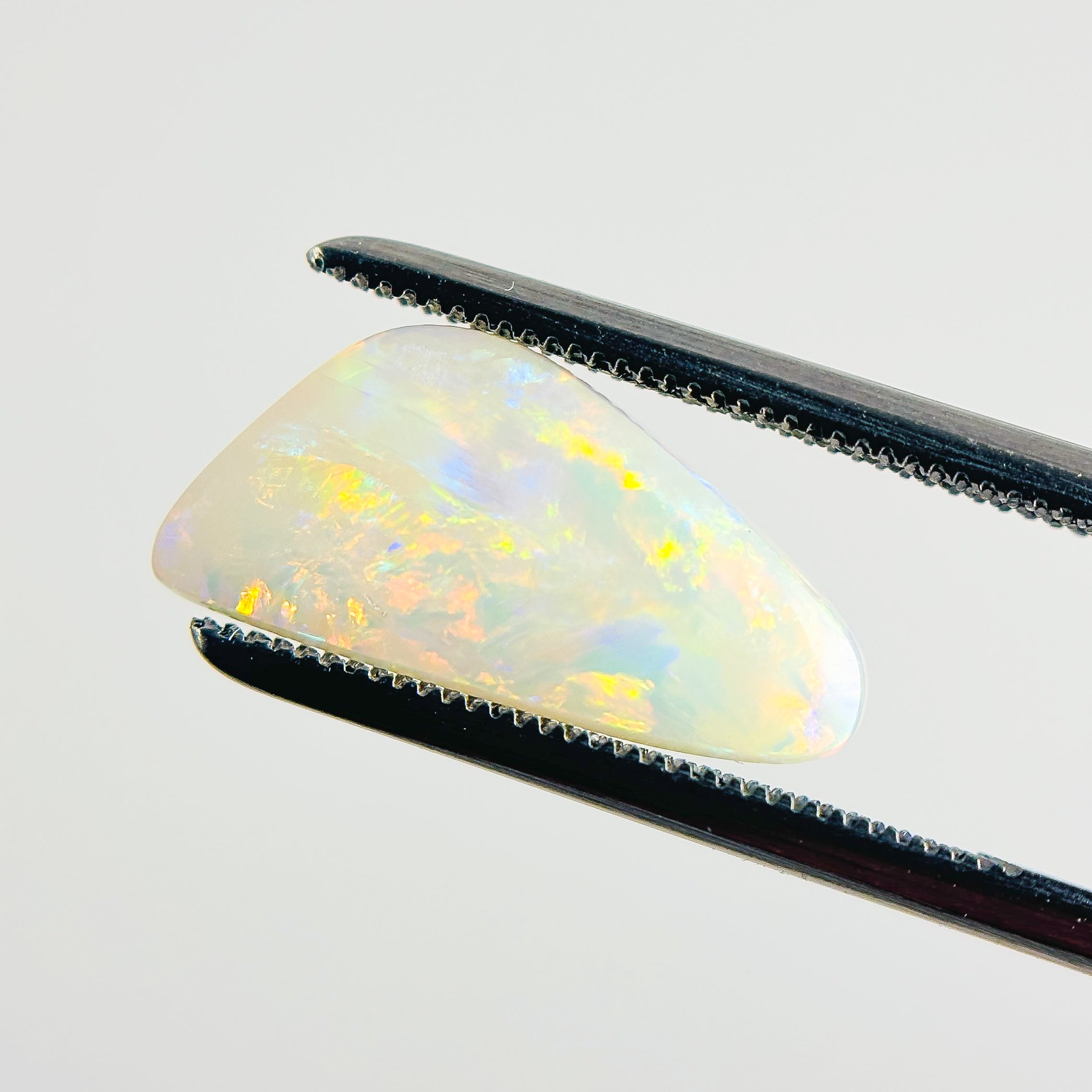 White Opal Multicolour 15.5x7.5x2.8 Cabochon Freeform 2.1 Carat