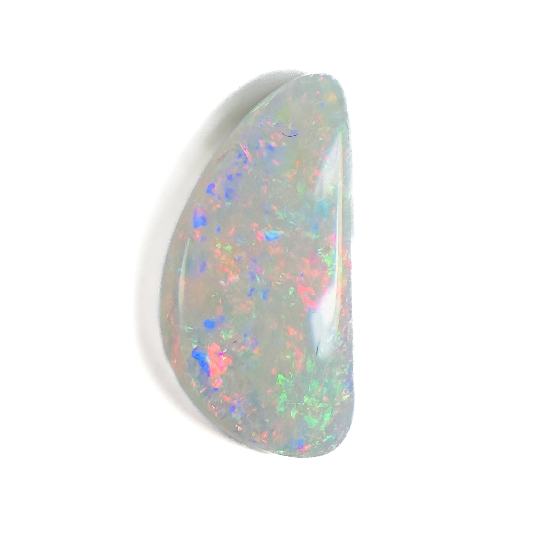 White Opal Multicolour 16X9X4 Cabochon Freeform 3.45 Carat
