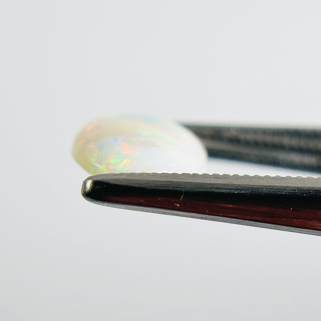 White Opal Multicolour 11x8x3 Cabochon Oval 1.40 Carat