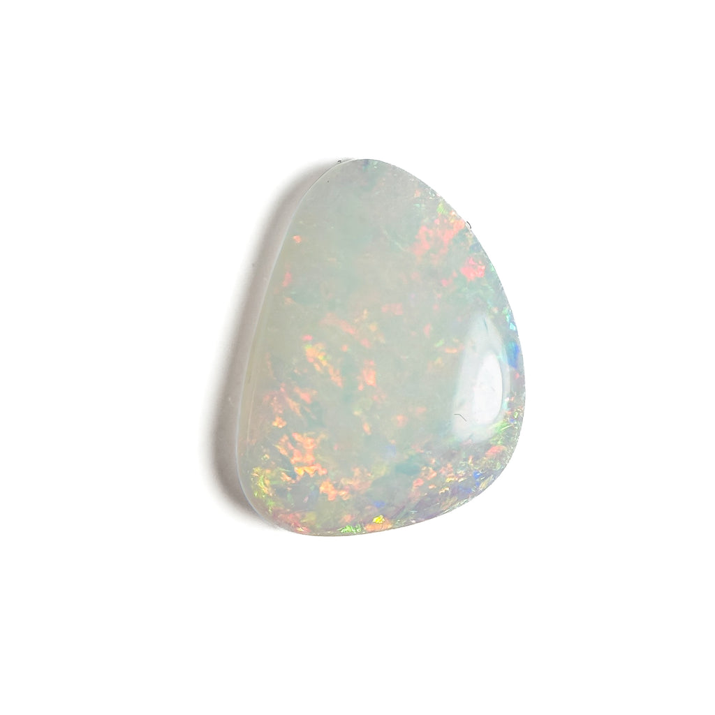 White Opal Multicolour 13x9x3 Cabochon Freeform 2.45 Carat