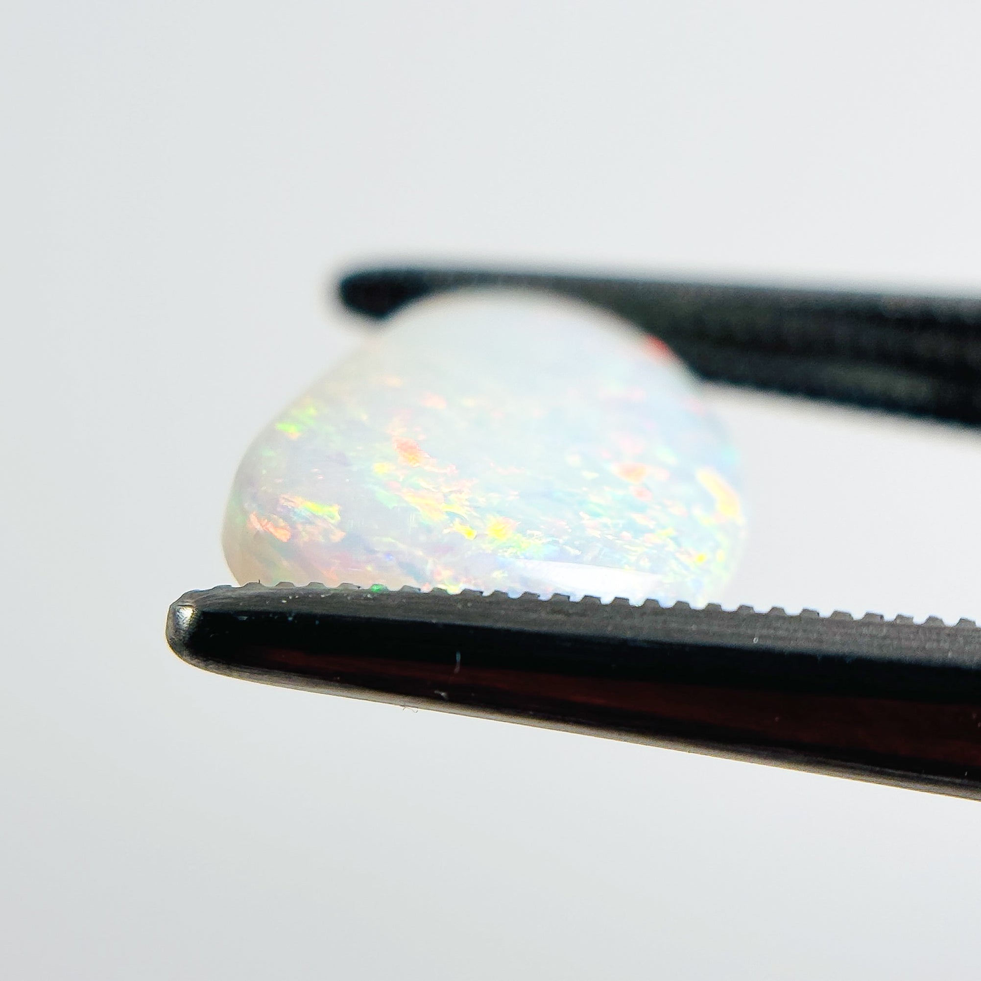 White Opal Multicolour 13x9x3 Cabochon Freeform 2.45 Carat